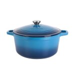 Cocotte fonte Émaillée ronde veohome bleue 6l Ø28cm faitout ultra résistantmarmite compatible induction ... Cocotte fonte Émaillée ronde veohome bleue 6l Ø28cm faitout ultra résistantmarmite compatible induction ...