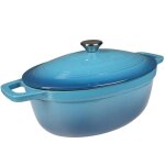 Cocotte en fonte Émaillée veohome ovale bleue 6l ø 32cm faitout ultra résistant marmite compatible induction ... Cocotte en fonte Émaillée veohome ovale bleue 6l ø 32cm faitout ultra résistant marmite compatible induction ...