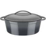 Cocotte fonte massive - gsw - grey shadow - 33 x 25 cm - ovale - induction - gris