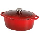Cocotte ovale en fonte dacier émaillé sitraslow - rouge - 25cm Cocotte ovale en fonte dacier émaillé sitraslow - rouge - 25cm