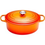 Cocotte ovale en fonte maille signature - volcanique - 33cm