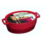 Cocotte ovale - pyrex - slow cook - 33 cm - rouge