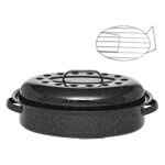 Warmcook cocotte ovale en acier carbon 38x26cm + grille - 0508 + 2006