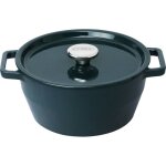 Cocotte ronde - pyrex - slow cook - 24 cm - fonte - deep blue