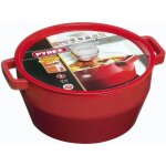Cocotte ronde - pyrex - slow cook - 28 cm - rouge