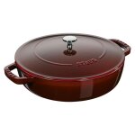 Cocotte ronde - staub - rustidera topper ronde - fonte - 2 poign�es lat�rales - couvercle fonte