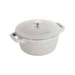 Staub cocotte ronde twister 24 cm truffe blanche