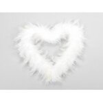 Coeur en plumes � suspendre blanc x1
