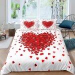 Parure de lit - mouton maison deco - coeurs romantiques - rouge - microfibre - 220x240 cm Parure de lit - mouton maison deco - coeurs romantiques - rouge - microfibre - 220x240 cm