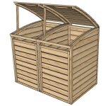 Coffre en bois pour poubelles - autoclave - pin sylvestre - 1456 x 92 x 120 cm - pr - assembl - jardin ...