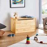 Coffre � jouets hannah coffre de rangement malle rectangulaire avec abattant en pin massif recouvert ...