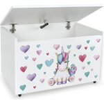 Coffre  jouets sur roulettes licorne