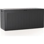 Coffre en plastique effet bois noir 280l