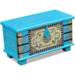 Vidaxl coffre de rangement bois de manguier bleu 80 x 40 x 45 cm Vidaxl coffre de rangement bois de manguier bleu 80 x 40 x 45 cm