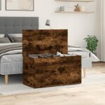 Coffre de rangement chne fum 84x42x46 cm bois dingnierie