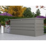 Coffre de rangement de jardin en acier galvanis� gris - 400l - tomaso