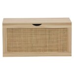 Coffre de rangement meuble de rangement en dcor pin rotin - longueur 80 x profondeur 40 x hauteur 40 ...