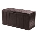 Coffre de rangement ext�rieur - keter - sherwood - 270 l - aspect bois - plastique r�sine imperm�able ...