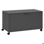Coffre de rangement � roulettes edenio - capacit� 670l - acier galvanis� graphite - hesp�ride