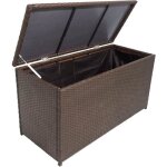 Coffre de stockage de jardin 120 x 50 x 60 cmrotin synthtique marron coffre dexterieur rangement dexterieur ...
