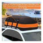Coffre toit pliable - 580l / 20 pieds cubes - 900d tissu d?oxford - sac de toit voiture pour voyage souple ... Coffre toit pliable - 580l / 20 pieds cubes - 900d tissu d?oxford - sac de toit voiture pour voyage souple ...