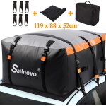 Sac de toit voiture - sailnovo - 119x88x52 cm - coffre toit pliable etanche indchirable durable - pour ...