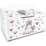 Coffre xl  jouets en bois motif: la licorne