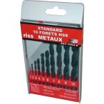 Coffret de 10 forets hss lamins - mtal - 1  10 mm - riss