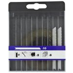 Coffret 10 lames scie sauteuse - bois et métal - avec monture à vis Coffret 10 lames scie sauteuse - bois et métal - avec monture à vis