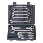 Coffret 12 cls mixtes  cliquet rversible - kstools - gear plus - chrome vanadium satin