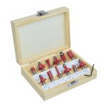 Coffret de 12 fraises dfonceuses - 8 mm - fraise droite  rainure -  cong - chanfrein - doucine - ...