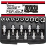 Coffret de douilles et embouts de vissage - kraftmann - e10 � e24 - acier chrome - vanadium - 19 pi�ces ...