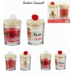 Coffret 2 bougies de noel pompon parfumee caramel 7x5 cm cadeau decoration de fete