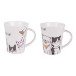 Coffret de mugs - table passion - le chat - 39 cl - porcelaine - lavable au lave - vaisselle