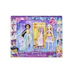 Coffret 2 poup�es mannequin 30 cm : jasmine + raiponce + dressing + 22 accessoires - set poup�e + 1 carte ...