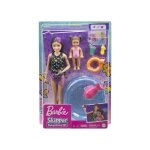 Coffret 2 poup�e : skipper + fille + piscine + 5 accessoires - set babysitter pour barbie + 1 carte animaux ...