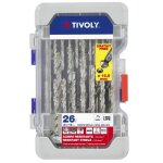Coffret 26 pi�ces tivoly - 25 forets m�taux hss taill�s meul�s pointe en croix � 2 � 13mm + 1 fraise ...