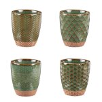 Coffret de 4 gobelets jaspe 20 cl vert - table passion