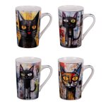 Coffret de 4 mugs street cat 35 cl - table passion