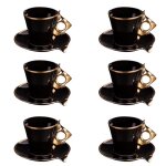 Coffret de 6 tasses � caf� avec sous tasses libra - table passion