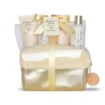Coffret de bain au parfum d�licat vanille tilleul - 4pcs jaune
