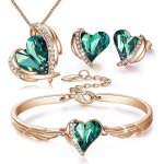 Coffret bijoux femme - ensembles de bijoux pour femmes collier et boucle doreille bracelet coeur pendentif ...