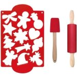 Coffret biscuits de nol - scrapcooking - spatule - rouleau - dcoupoir - rouge