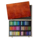 Coffret en bois de pastels secs carr�s mungyo 72 pi�ces