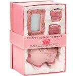 Coffret cadeau b�b� fille ma premier tirelire de cheveux et cadre photo en c�ramique rose