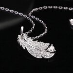 Coffret cadeau bijoux - parure de bijoux collier femme plume en argent sterling 925 - cadeau pour femme ...
