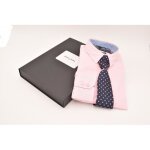 Coffret cadeau chemise - pierre cardin - rose - manches longues - cravate anglaise - adulte