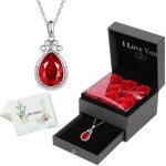 Coffret cadeau collier femme grav� je taime + rose rouge �ternelle rmega - chic - cadeau parfait de saint ...