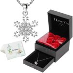 Coffret cadeau collier femme grav� je taime + rose rouge �ternelle rmega - cadeau parfait de saint - ...