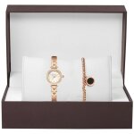 Coffret cadeau femme - rmega - montre  quartz + bracelet - or rose - vintage original elegant